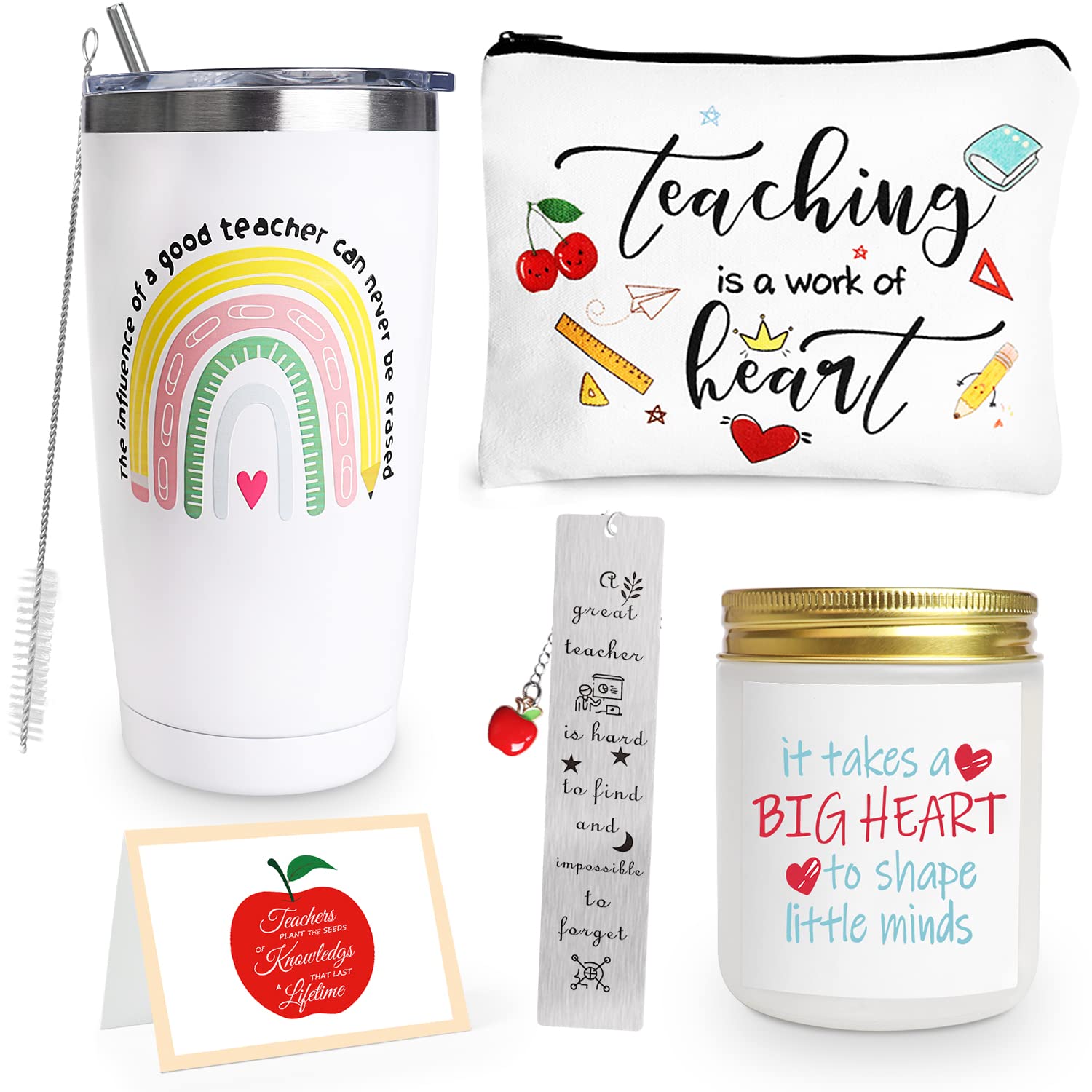 iAOVUEBY Teacher Appreciation Gifts, Best Teacher Gifts for Women, End of Year Teacher Gifts from Student, Thank you Retirement Christmas Teacher Gift Basket of Daycare Preschool - Funny Wine Tumbler