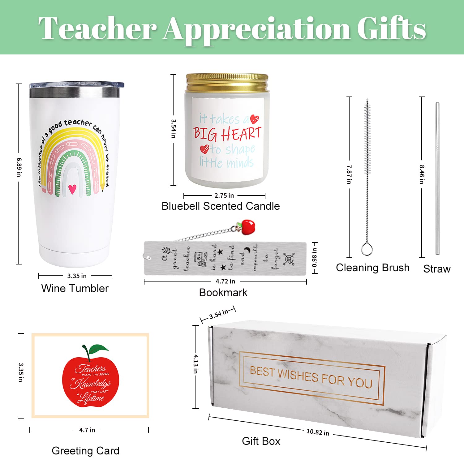 iAOVUEBY Teacher Appreciation Gifts, Best Teacher Gifts for Women, End of Year Teacher Gifts from Student, Thank you Retirement Christmas Teacher Gift Basket of Daycare Preschool - Funny Wine Tumbler