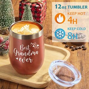 Best Grandma Gifts Mothers Day Gifts for Grandma from Granddaughter Grandchildren Grandkids, Nana Gifts Basket Grandma Birthday Gifts for Grandmother, New Grandma Gift with Wine Tumbler for Christmas