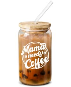 neweleven mothers day gifts for mom - unique birthday gifts for mom, mother, wife, new mom, bonus mom, pregnant mom - 16 oz coffee glass
