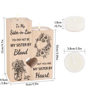 Huixi Sister in Law Gifts, Candlestick - Gifts for Sister in Law, Best Sister in Law Birthday Gifts, Sister-in-Law Christmas Mother's Day Wedding Gifts (Sister in Law)