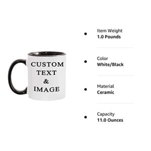 Customized Photo Mug with Personalized Text Upload Your Image with Different Designs, 11 ounces