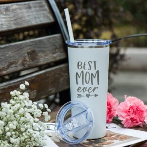 Mothers Day Gifts for Mom From Daughter Son Kids-Unique Birthday Present Ideas For Mom Gifts For Mom-Ideal Great Gifts for Mom - New Mom Women- Stainless Steel Tumbler 22 Oz(white)