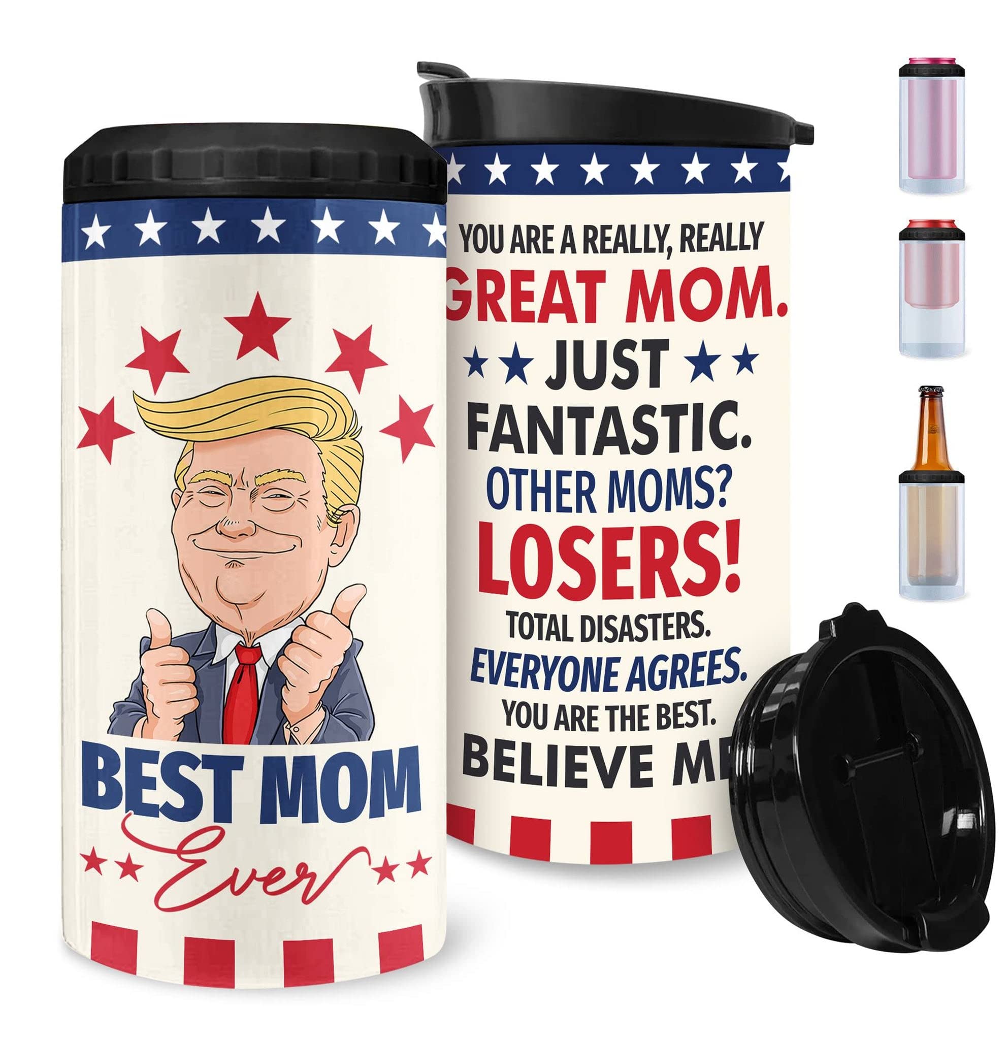 Best Gift For Mother - Gifts For Mom - Mothers Day Gift From Daughter Son - Christmas Gift For Mom - Moms Ideas Birthday Tumbler Best Mom Ever Can Cooler Mug Cup Gifts 12Oz