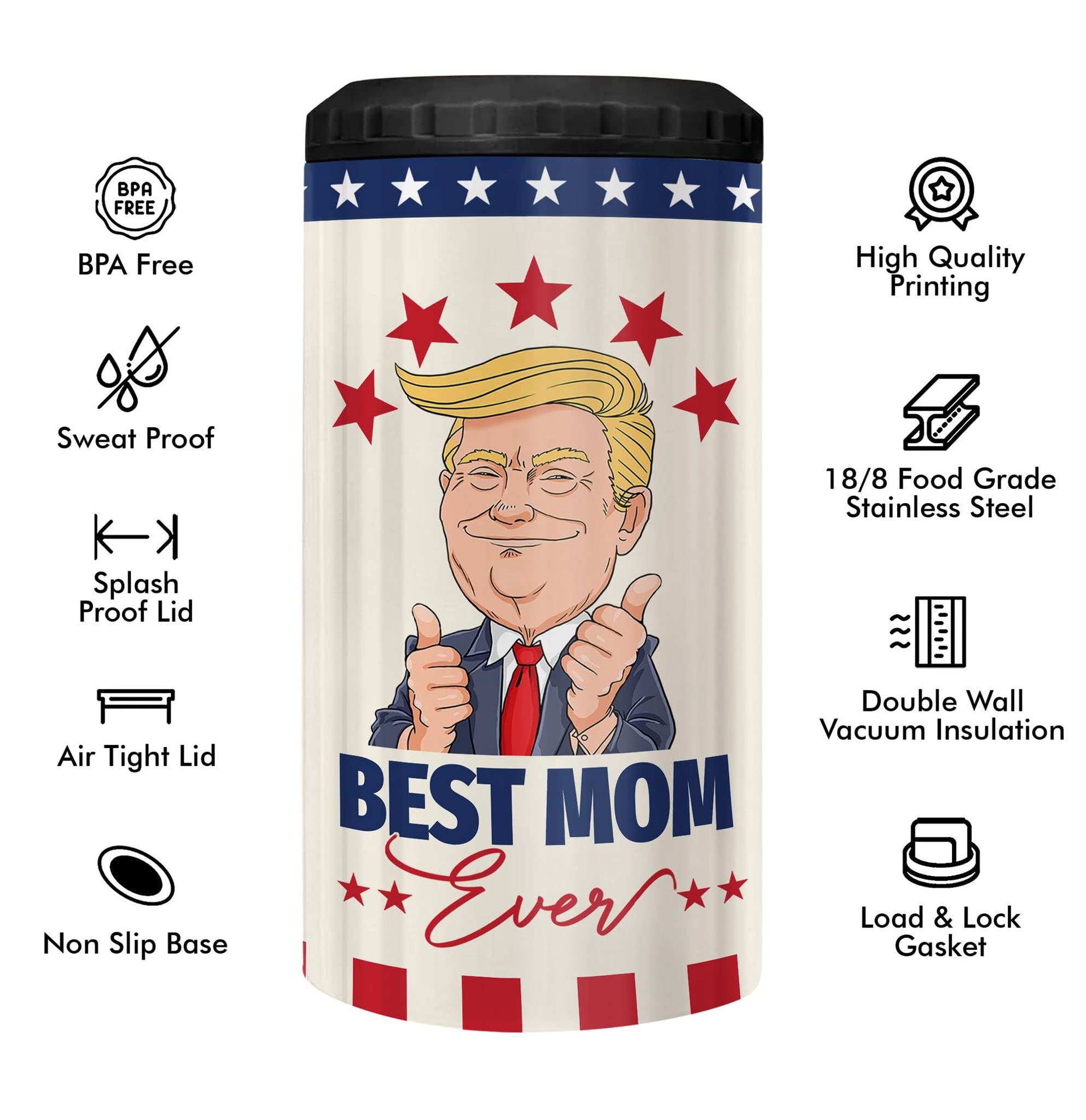 Best Gift For Mother - Gifts For Mom - Mothers Day Gift From Daughter Son - Christmas Gift For Mom - Moms Ideas Birthday Tumbler Best Mom Ever Can Cooler Mug Cup Gifts 12Oz