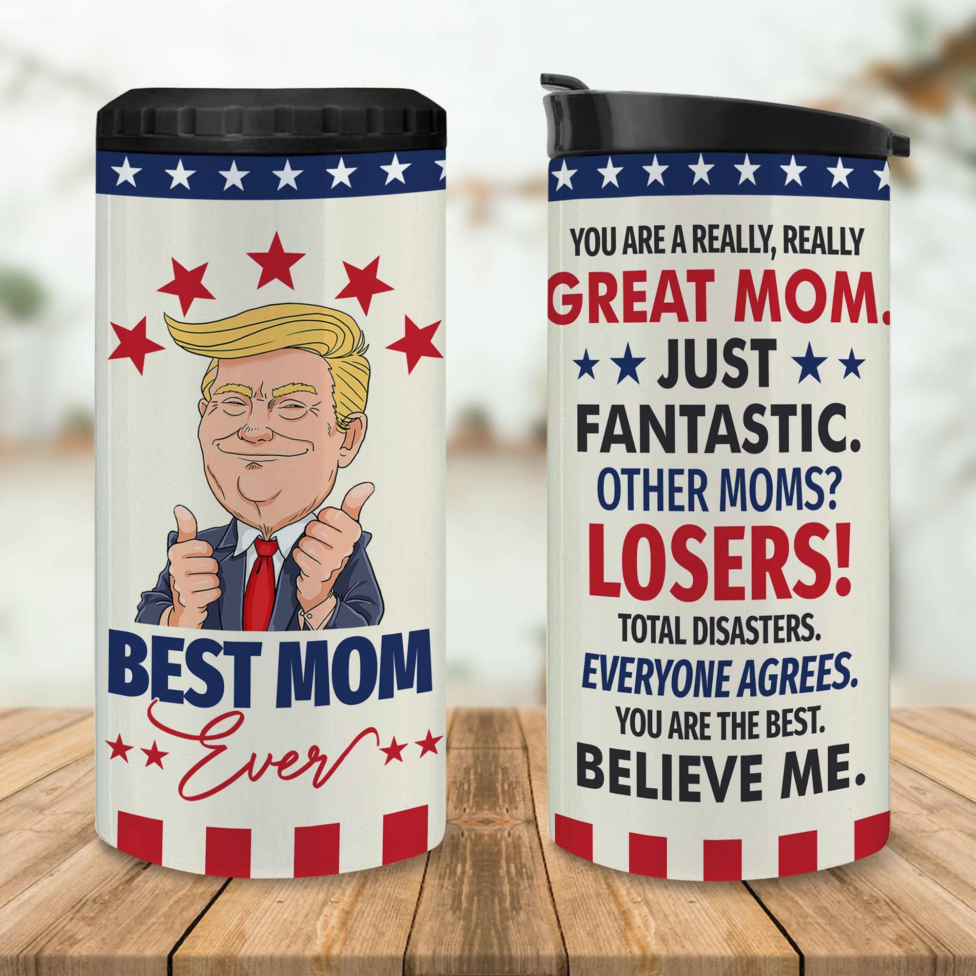 Best Gift For Mother - Gifts For Mom - Mothers Day Gift From Daughter Son - Christmas Gift For Mom - Moms Ideas Birthday Tumbler Best Mom Ever Can Cooler Mug Cup Gifts 12Oz