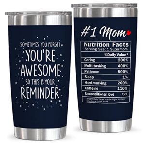 gifts for mom, mother gifts from daughter, son, birthday, christmas, mothers day gifts for mom, bonus mom, stepmom, mother-in-law, pregnant new mom gifts idea, 20 oz stainless steel tumbler for women