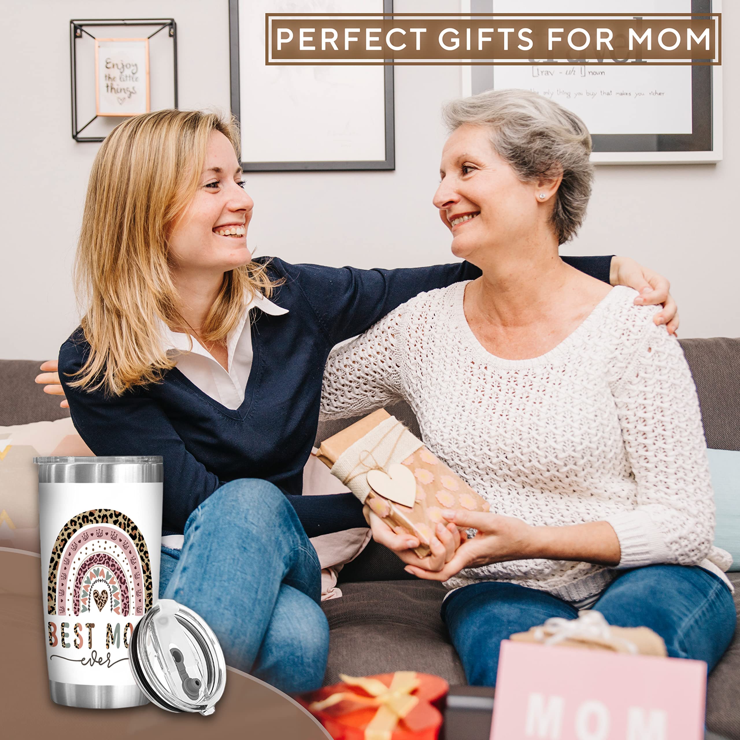 Kilyhome Mothers Day Gifts For Mom From Daughter, Son - Best Mom Ever Gifts, Gift Ideas for Birthday, Mother's Day, Presents For Mom To Be 1st Time Mom, New Mom Gifts - 20 Oz Stainless Steel Tumbler