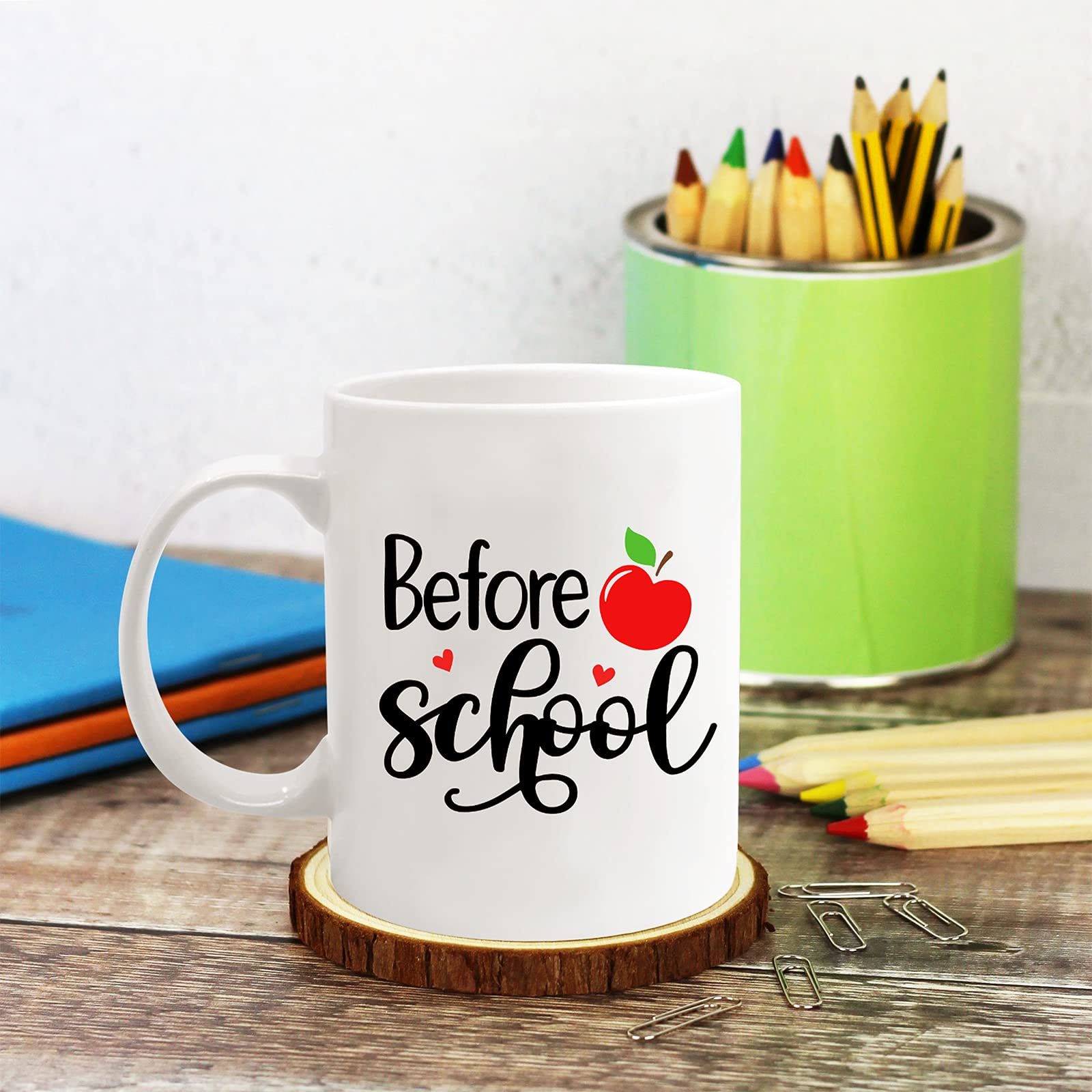 Teacher Appreciation Gifts Set Before School After School 11Oz Coffee Mug 20 Oz Stemless Wine Glass Teacher Retirement Gift First Day of School Birthday Present Back To School Christmas Thanksgiving