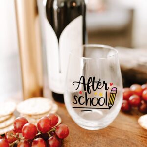 Teacher Appreciation Gifts Set Before School After School 11Oz Coffee Mug 20 Oz Stemless Wine Glass Teacher Retirement Gift First Day of School Birthday Present Back To School Christmas Thanksgiving