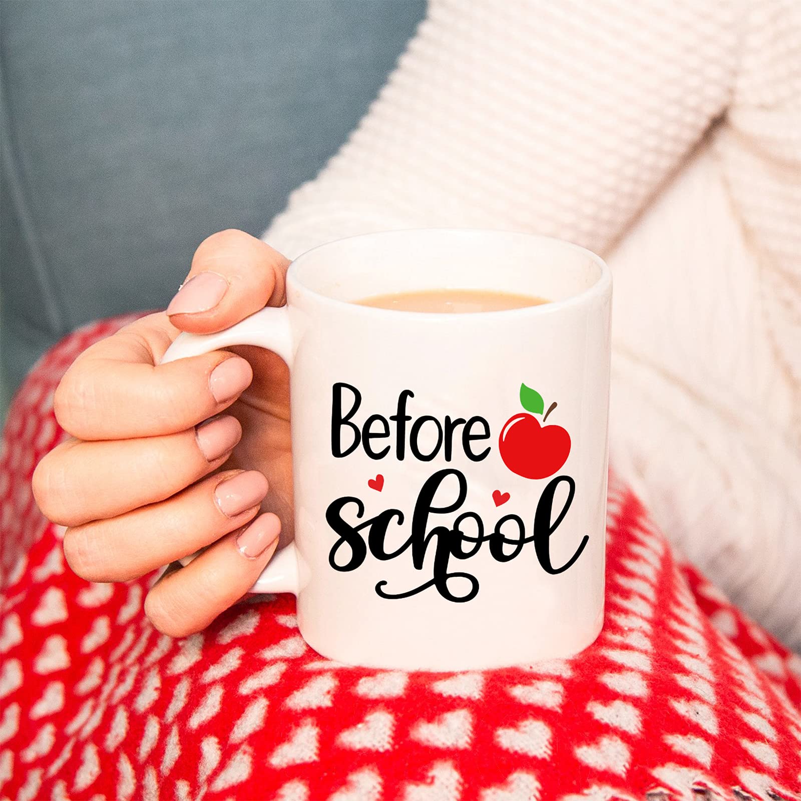 Teacher Appreciation Gifts Set Before School After School 11Oz Coffee Mug 20 Oz Stemless Wine Glass Teacher Retirement Gift First Day of School Birthday Present Back To School Christmas Thanksgiving