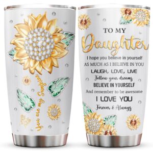 daughter gift from mom/dad tumblers 20oz - gifts for daughter from mother/father coffee mug - to my daughter cup - christmas mothers day birthday gift ideas for daughter - gifts for adult daughter