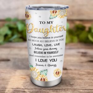 Daughter Gift from Mom/Dad Tumblers 20oz - Gifts for Daughter from Mother/Father Coffee Mug - To My Daughter Cup - Christmas Mothers Day Birthday Gift Ideas for Daughter - Gifts for Adult Daughter