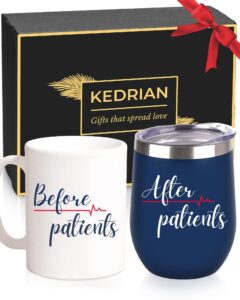 before patients after patients mug and wine tumbler set, nurse gifts for women men, rn gifts for nurses, doctor gifts for women, nurse tumbler, dental hygienist gifts, nurse practitioner gifts