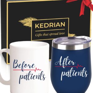 Before Patients After Patients Mug and Wine Tumbler Set, Nurse Gifts For Women Men, RN Gifts For Nurses, Doctor Gifts for Women, Nurse Tumbler, Dental Hygienist Gifts, Nurse Practitioner Gifts