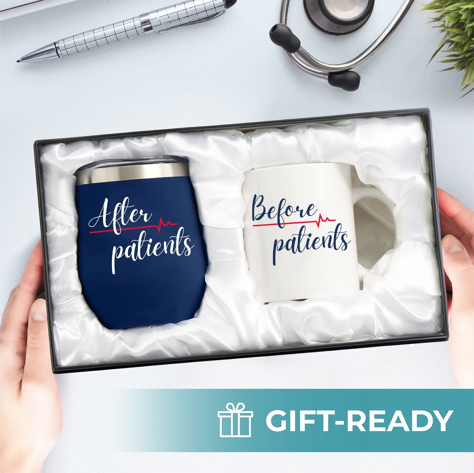 Before Patients After Patients Mug and Wine Tumbler Set, Nurse Gifts For Women Men, RN Gifts For Nurses, Doctor Gifts for Women, Nurse Tumbler, Dental Hygienist Gifts, Nurse Practitioner Gifts