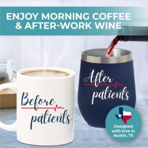 Before Patients After Patients Mug and Wine Tumbler Set, Nurse Gifts For Women Men, RN Gifts For Nurses, Doctor Gifts for Women, Nurse Tumbler, Dental Hygienist Gifts, Nurse Practitioner Gifts