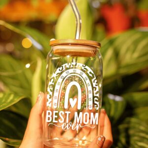 Mothers Day Gifts for Mom from Daughter, Son, Kids, Husband - Mom Gifts for Wife - Birthday Present for Mom, Mama Gifts, Mother Gifts - New Mom, First Time, Bonus MomGift Ideas - 16oz Can Glass Cup