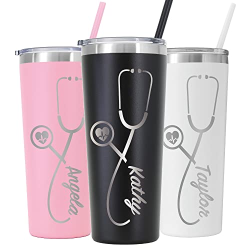 AVITO 22 oz Personalized Nurse Gift, Laser Engraved Nurse Tumbler with Stethoscope, Doctor Tumbler, Doctor Gift, RN Nurse Graduation, Nursing Student