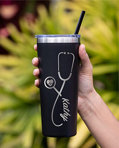 AVITO 22 oz Personalized Nurse Gift, Laser Engraved Nurse Tumbler with Stethoscope, Doctor Tumbler, Doctor Gift, RN Nurse Graduation, Nursing Student