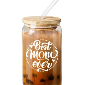 NewEleven Mothers Day Gifts For Mom - Unique Birthday Gifts For Mom, Mother, Wife, New Mom, Bonus Mom, Pregnant Mom - 16 Oz Coffee Glass