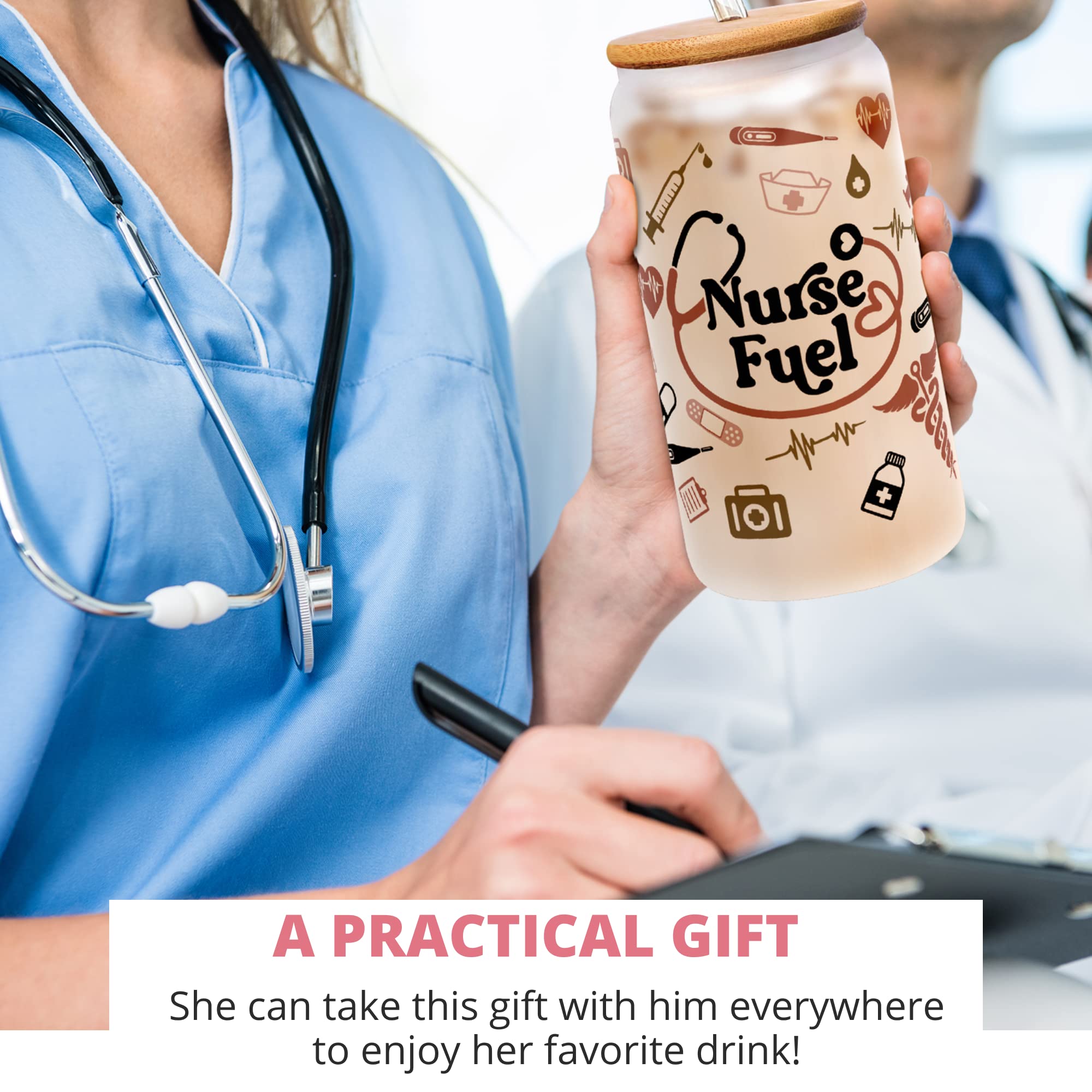 Nurse Gifts for Women - Gifts for Nurses - Nurse Appreciation Gifts - Nurse Week Gifts, Nursing Gifts, Nurses Gifts, Nursing Graduation Gifts, New Nurse Gifts - RN Gifts for Nurses - 16 Oz Can Glass