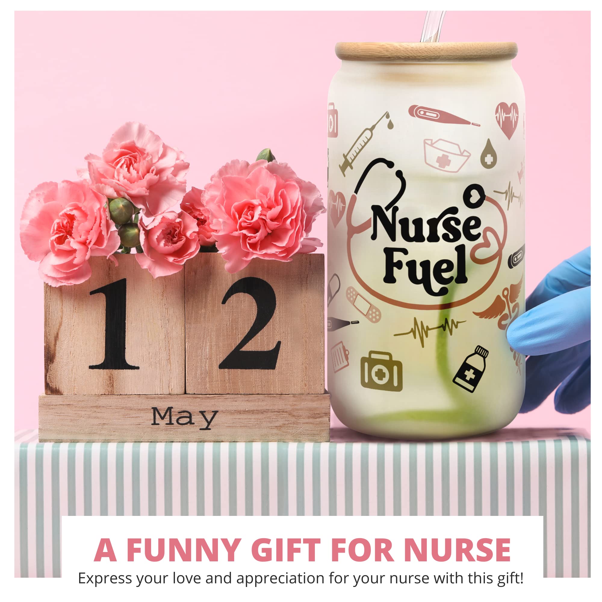 Nurse Gifts for Women - Gifts for Nurses - Nurse Appreciation Gifts - Nurse Week Gifts, Nursing Gifts, Nurses Gifts, Nursing Graduation Gifts, New Nurse Gifts - RN Gifts for Nurses - 16 Oz Can Glass
