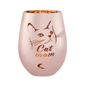 xilaxila cat mom gifts - funny cat lover gifts for women - mothers day birthday gifts for mom - cat gifts for cat lovers - cat wine glasses (cat mom)