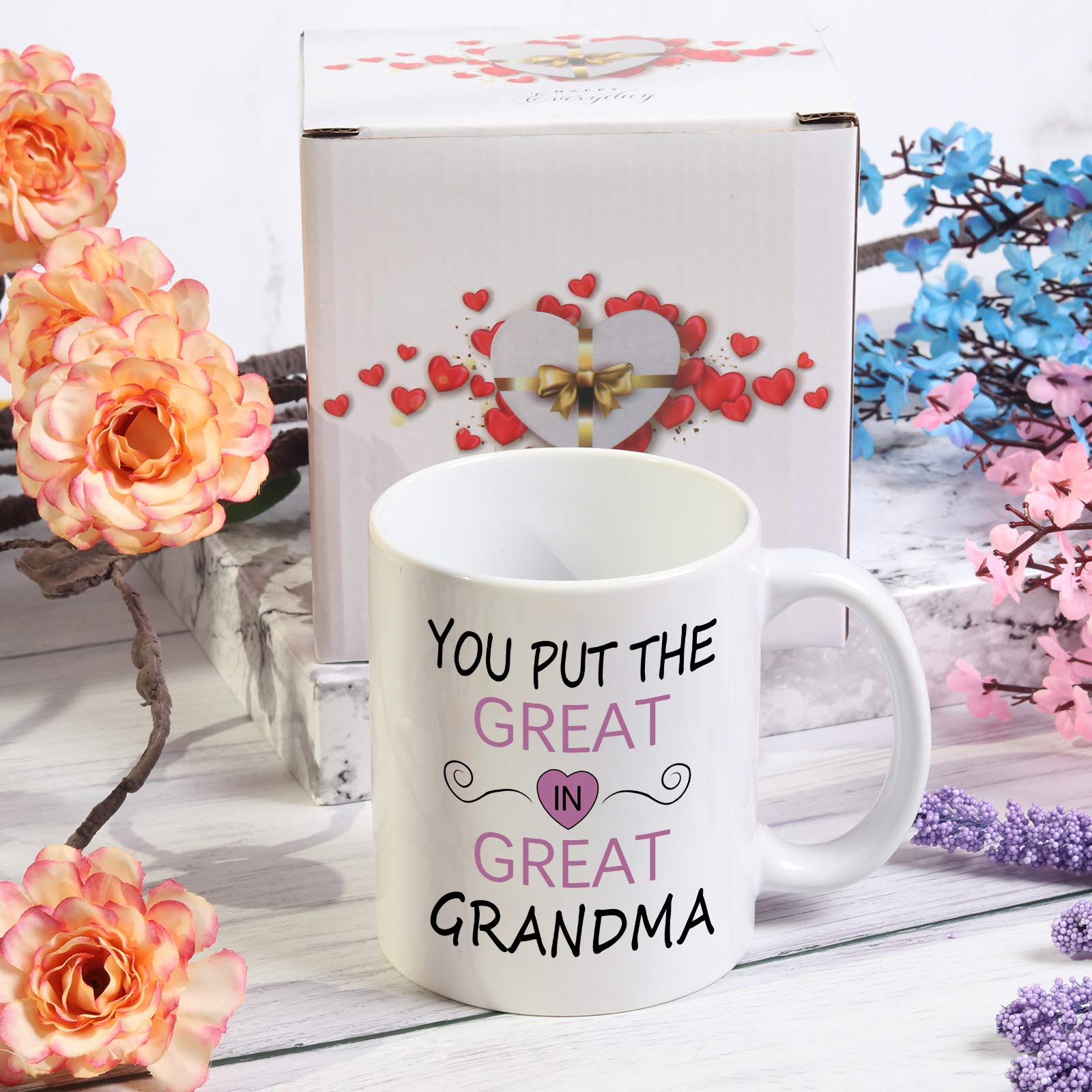 Great Grandma Mug You Put The Great In Great Grandma Mug Grandma Coffee Mug Grandma Gifts Birthday Mothers Day Gifts for Grandma from Grandson Granddaughter Grandchildren Grandkids 11 Ounce