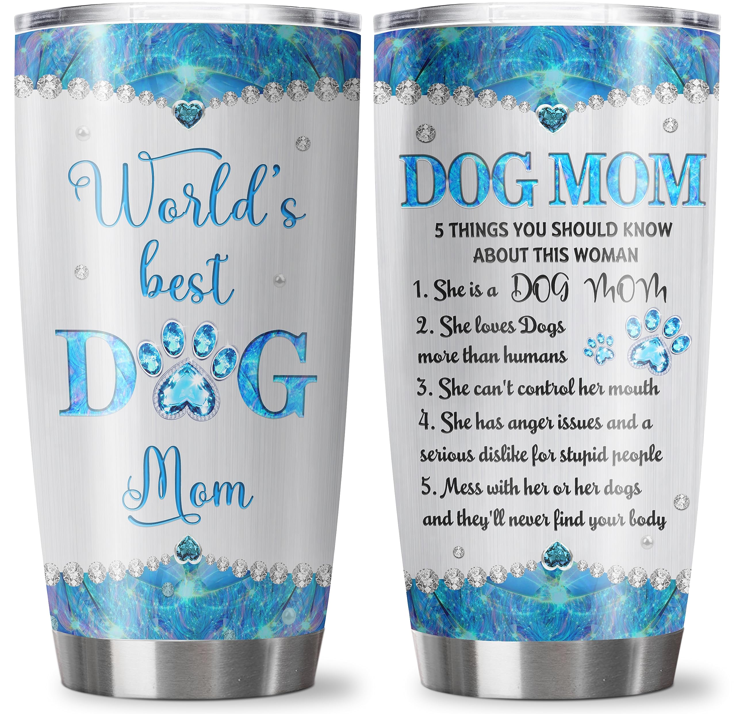 Noxulie Dog Mom Tumbler - Dog Mom Gifts For Women - Dog Mom Gift - Dog Lovers Gifts For Women - Gifts For Dog Lovers - Dog Lover Gift Ideas - Mothers Day Gifts For Dog Mom - Birthday Gifts For Dog Mom