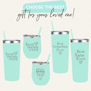 Best Mom Ever Tumbler, 22 Oz Stainless Steel Water Bottle with Lid & Straw - Mint Green, Ideal Christmas Gifts for Mom, Perfect Mom Gifts for Mother's Day, Versatile with Temperature Retention