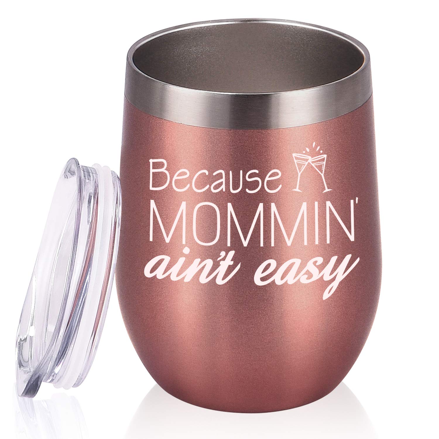 GINGPROUS Mom Tumbler Birthday Gift for Mom, Funny Mom Gifts from Daughters Sons for Sister Friends Mother's Day Christmas Xmas Gift, 12 Oz Stainless Steel Insulated Wine Tumbler