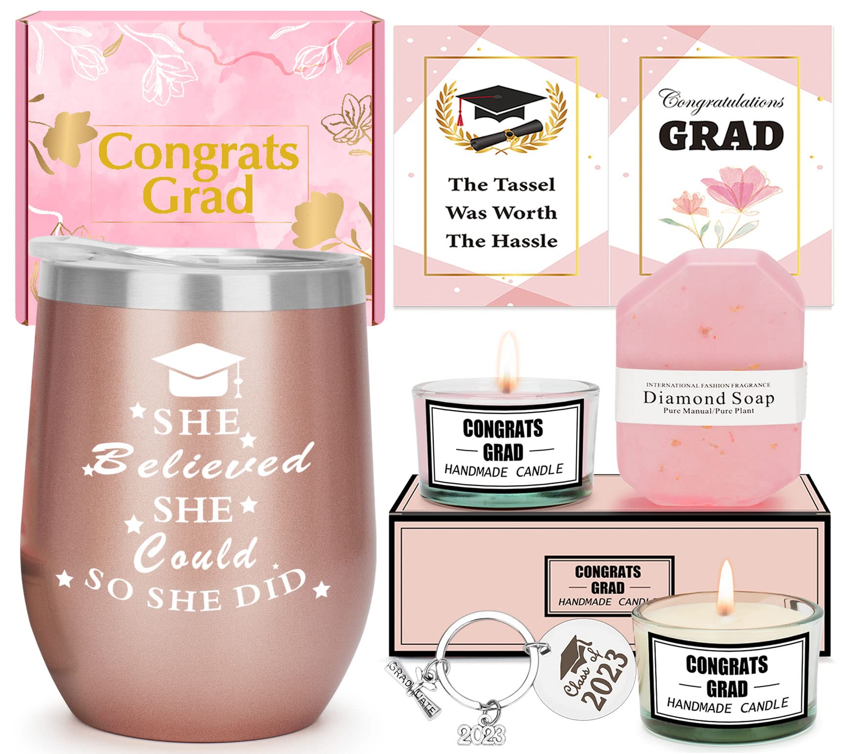 Graduation Gifts for Her 2023, College Gifts, Relaxing Spa Basket Gift with Tumbler, Masters Degree Grad New Job Class of 2023 For Girls Graduates Women (Graduation)