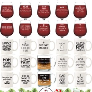 Mom Giving Me Life Funny Wine Glass - Cool Christmas Gifts for Mom from Son, Daughter, Child - Unique Xmas Best Mom Gifts - Fun Gag Birthday Present Idea for Mother, Women - Novelty Mom Wine Glasses