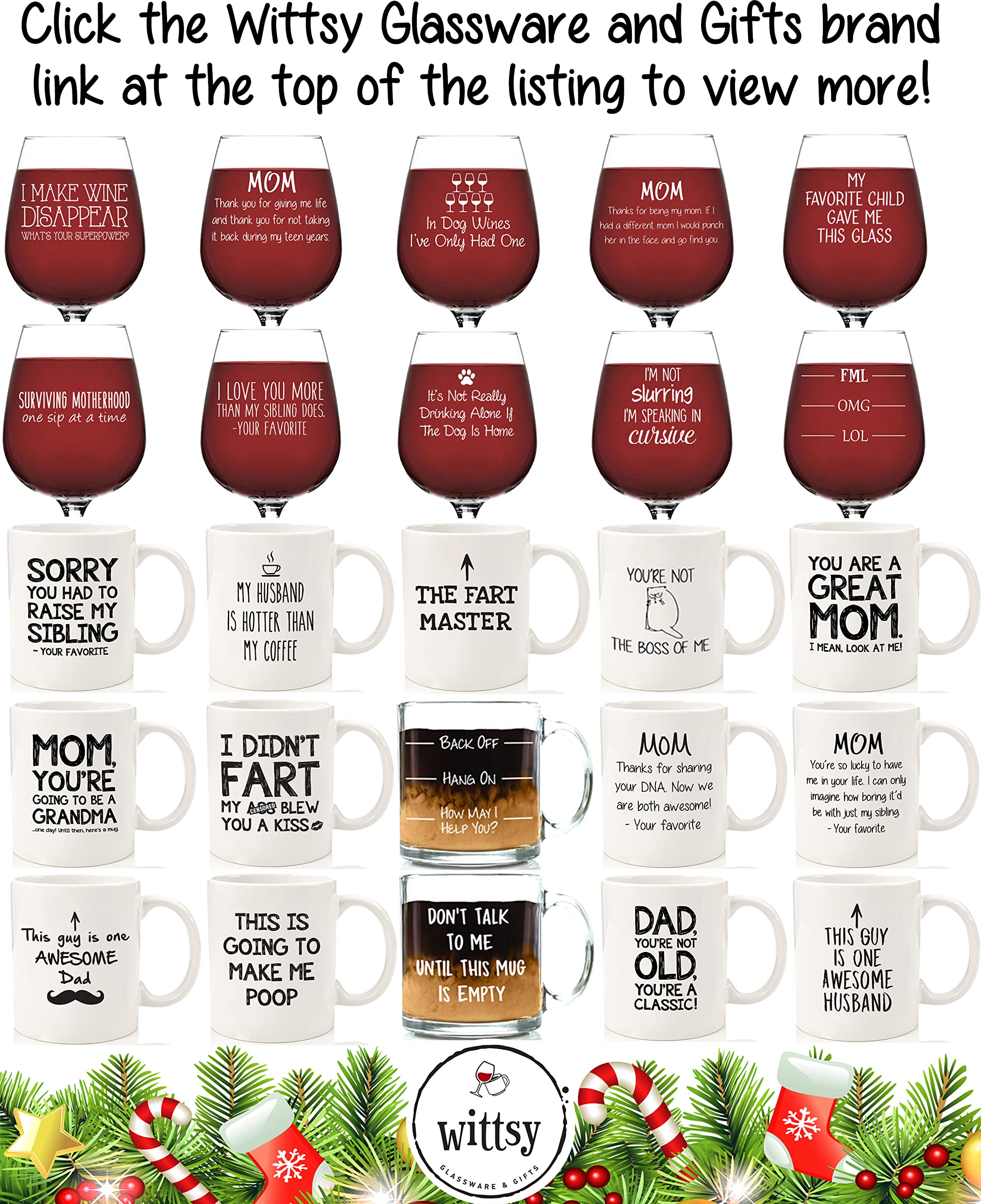 Mom Giving Me Life Funny Wine Glass - Cool Christmas Gifts for Mom from Son, Daughter, Child - Unique Xmas Best Mom Gifts - Fun Gag Birthday Present Idea for Mother, Women - Novelty Mom Wine Glasses