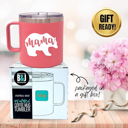 Mom Gift Coffee Mug - Mama Bear Tumbler - Mom Cup - Cute Gifts for Mother, New Moms for Christmas, Birthday, Mother's Day