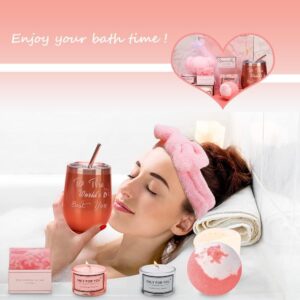 Birthday Gifts for Women,Relaxing Spa Gift for Women,Stainless Steel Unique Happy Birthday/Mothers Day Bath Set Gift Box for Her Mom Sister Best Friend, 40th 50th 60th Self Care Gifts