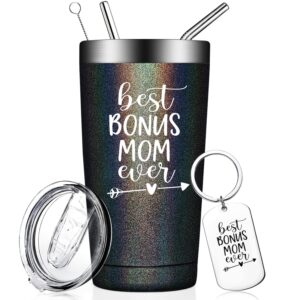 Fufandi Best Bonus Mom Ever Tumbler - Bonus Mom Gifts - Funny Birthday Mothers Day Christmas Gifts for Bonus Mom, Stepmom, Mother in Law from Daughter Son - Tumbler Cup 20oz