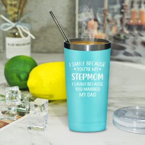 Grifarny Stepmom Gifts from Stepdaughter, Daughter, Son - Mothers Day Gift for Stepmom，Step Mom - Christmas Birthday Gifts for Stepmom, Stepmother - Stepmom Tumbler Cup 20oz