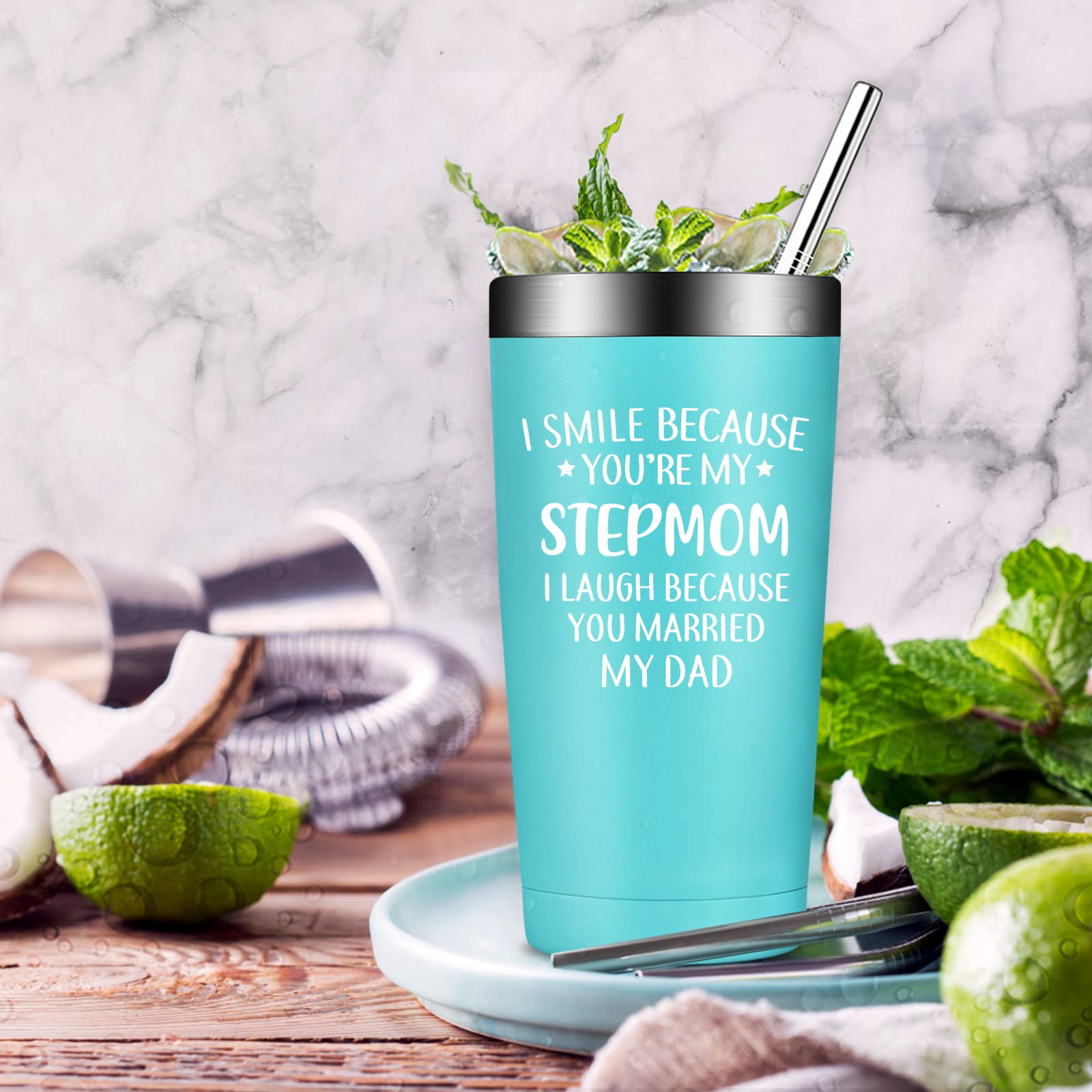 Grifarny Stepmom Gifts from Stepdaughter, Daughter, Son - Mothers Day Gift for Stepmom，Step Mom - Christmas Birthday Gifts for Stepmom, Stepmother - Stepmom Tumbler Cup 20oz