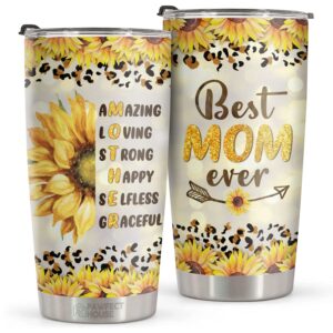 mothers day gifts for mom from daughter son, 20oz stainless steel insulated tumbler, grandma nana mom birthday gifts, best mom ever gifts, sunflower tumbler, gifts for women, mom coffee mug