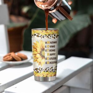 Mothers Day Gifts For Mom From Daughter Son, 20oz Stainless Steel Insulated Tumbler, Grandma Nana Mom Birthday Gifts, Best Mom Ever Gifts, Sunflower Tumbler, Gifts For Women, Mom Coffee Mug