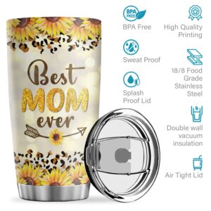 Mothers Day Gifts For Mom From Daughter Son, 20oz Stainless Steel Insulated Tumbler, Grandma Nana Mom Birthday Gifts, Best Mom Ever Gifts, Sunflower Tumbler, Gifts For Women, Mom Coffee Mug