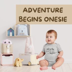 Pregnancy Gift Est 2023 - New Mommy and Daddy Est 2023 11 oz Black Mug Set with "And So The Adventure Begin" Romper (0-3 Months) - Top Mom and Dad Gift Set for New and Expecting Parents to Be