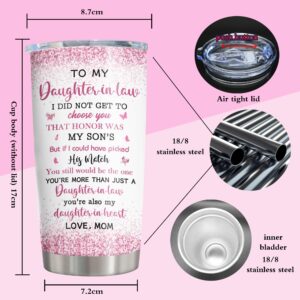 ZANIION Daughter in Law Gifts Tumbler, Gifts For Daughter in Law, Daughter in Law Gift Ideas, Best Future Daughter in Law Birthday Gift, Daughter-in-Law Gifts From Mother-in-Law Coffee Cup 20oz 1PC