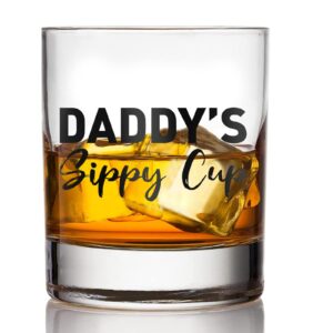 fathers day funny gifts for new dad papa father,husband from daughter son kids wife, first time parents birthday anniversary gag gifts ideas ,12 oz cool bourbon scotch daddy's sippy cup whiskey glass