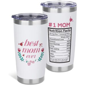 ecomozz 20 oz tumbler stainless steel mug with lid, gifts for mom - birthday gifts for mom&mothers day gifts from daughter son husband new mom,pregnant mom