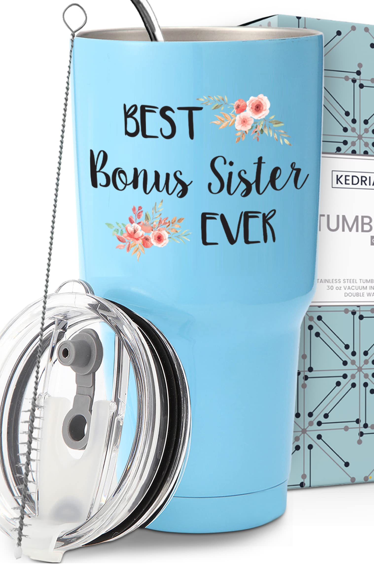 Best Bonus Sister Ever Tumbler 30oz, Perfect Bonus Sister Gifts, Soul Sister In Law Birthday Gifts For Sister In Law, Unbiological Sister Gift For Sister In Law Gifts For Sister In Law Unique