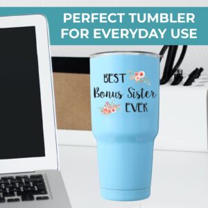 Best Bonus Sister Ever Tumbler 30oz, Perfect Bonus Sister Gifts, Soul Sister In Law Birthday Gifts For Sister In Law, Unbiological Sister Gift For Sister In Law Gifts For Sister In Law Unique