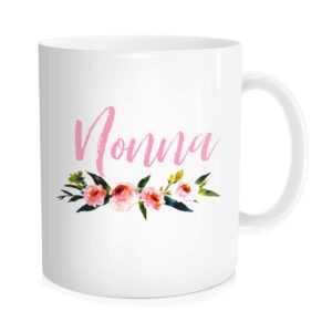 hasdon-hill floral nonna coffee mug, mother's day gift for italian grandma, 11 oz white